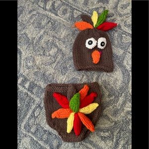 Turkey 🦃 knit hat and bottoms for newborn